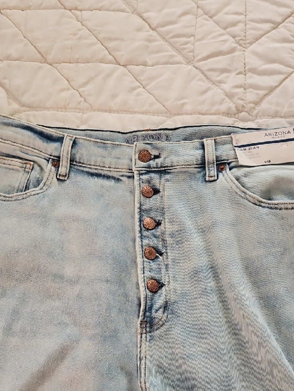 Arizona Jean Co. - Plus Size Mom Jean- 5 Button -High Rise Distressed - Size 23 - Picture 3 of 11